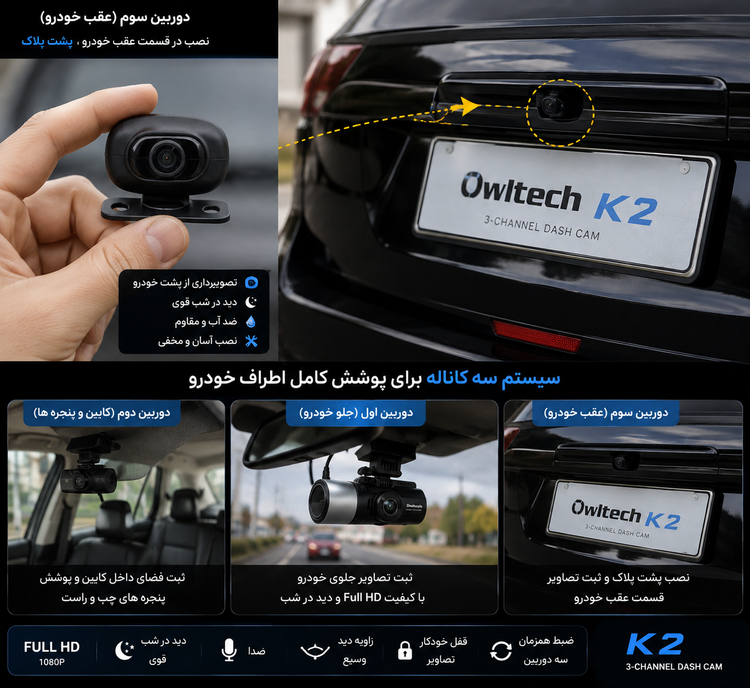 دوربین ماشین با سنسور دید در شب Owltech